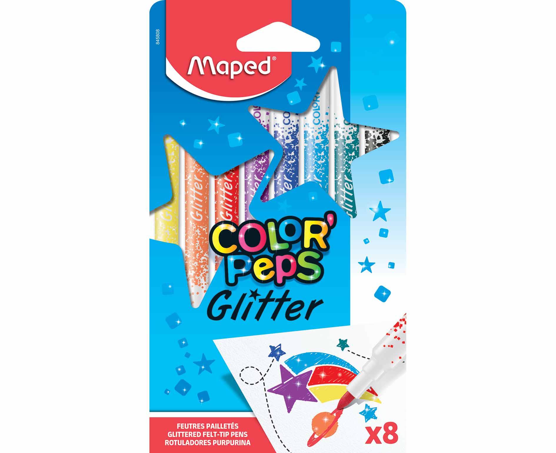 LAPIS HIDROCOR MAPED C/GLITER C/8 UND