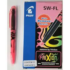 MARCA TEXTO PILOT APAGAVEL C/12 ROSA
