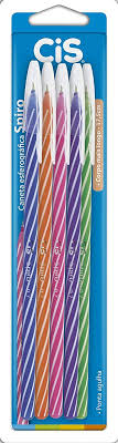 CANETA CIS SPIRO CLEAN 0,7 C/5 SORTIDA