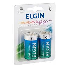 PILHA ELGIN ALCALINA MEDIA C LR14 SM C/2