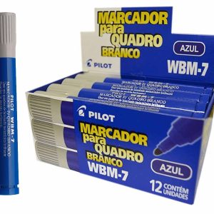 MARCADOR P/QD BRANCO PILOT C/12 AZUL
