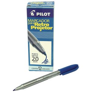 MARCADOR RETRO PROJ. PILOT 2.0 C/12 AZUL