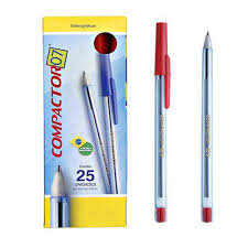 CANETA COMPACTOR 07 C/25 VERMELHA
