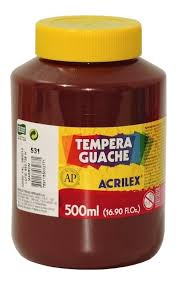 TINTA GUACHE 500ML ACRILEX MARRON 531