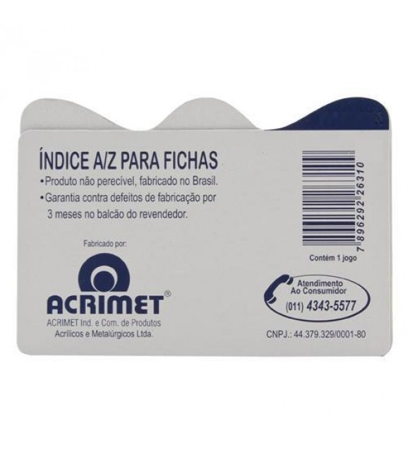 INDICE ACRIMET FICHAS 4X6 632