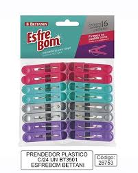 PRENDEDOR ROUPA ESFREBOM PLASTICO C/16